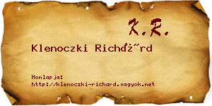 Klenoczki Richárd névjegykártya