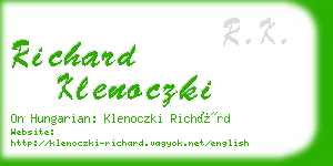 richard klenoczki business card